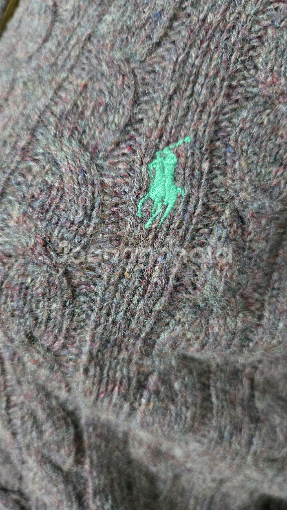 폴로 랄프로렌 케이블 니트 가디건 아쿠아스큐텀 체크스커트--3