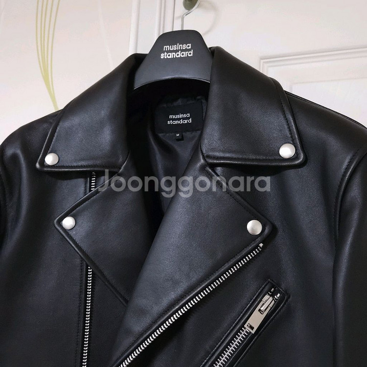 오버핏 레더 자켓--12