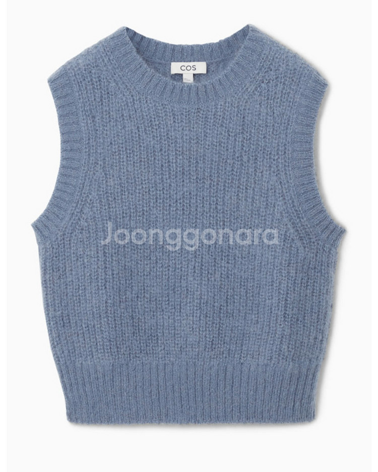 <택있음>COS 모헤어 니트 베스트(M/블루)--0