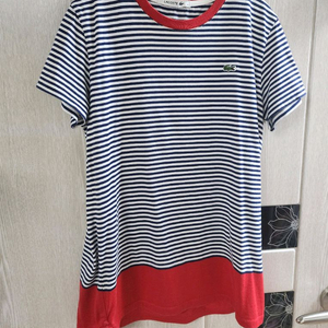 라코스테 스트라이프 반팔 티셔츠 90