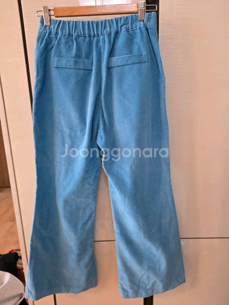 블루 코듀로이 와이드 팬츠--1