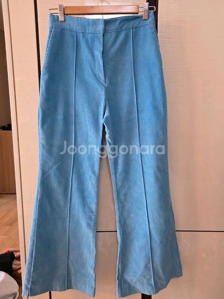 블루 코듀로이 와이드 팬츠--0