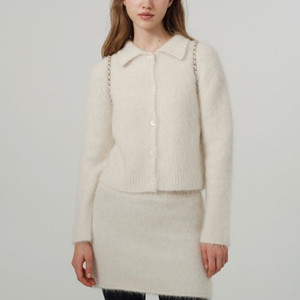 새옷)더바넷 Susie Alpaca Polo-Collar Knit Cardigan_Ivory