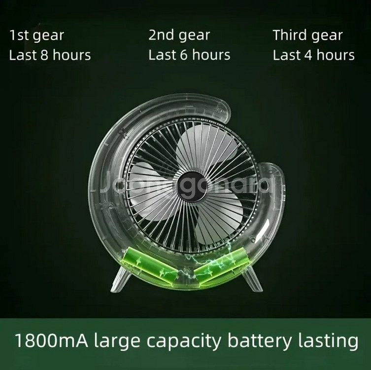 정품)USB충전식무소음조명휴대용책상선풍기 미개봉--6