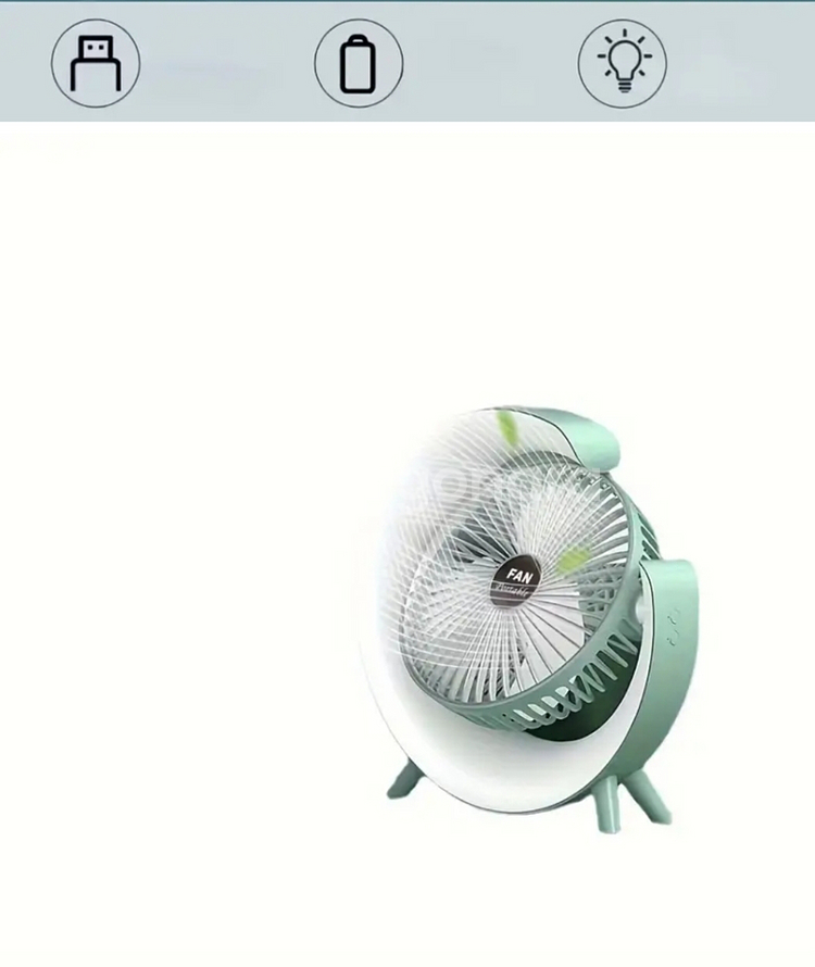 정품)USB충전식무소음조명휴대용책상선풍기 미개봉--7