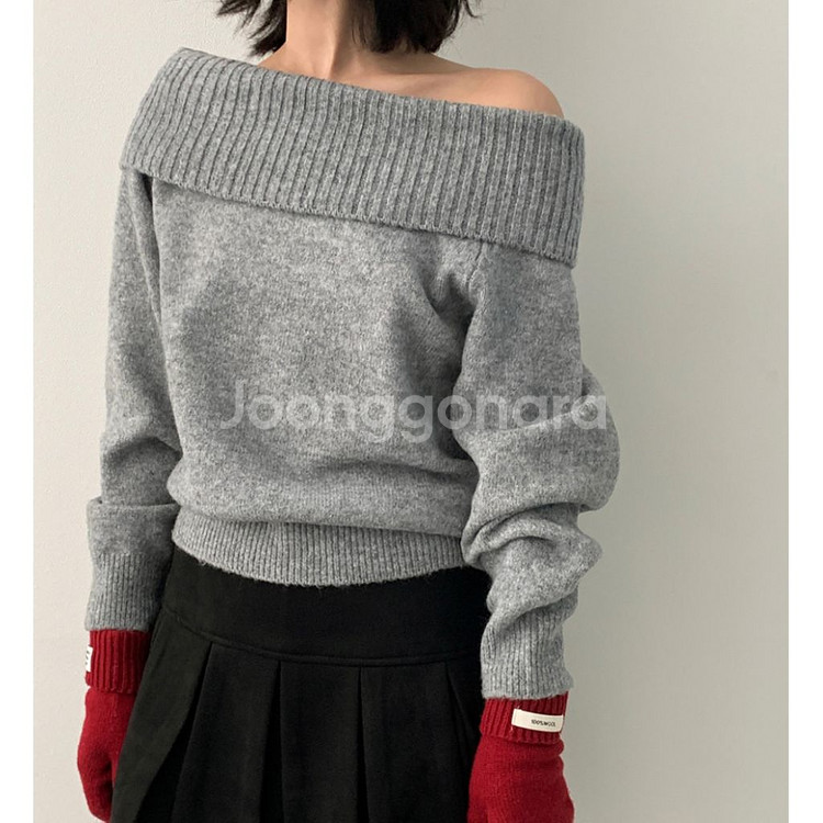 새상품) 겨울 데일리쥬 골지 오프숄더 니트 에이블리--0