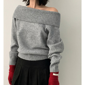 새상품) 겨울 데일리쥬 골지 오프숄더 니트 에이블리