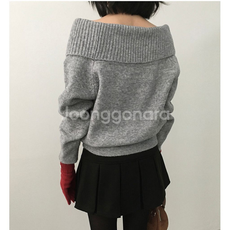 새상품) 겨울 데일리쥬 골지 오프숄더 니트 에이블리--1