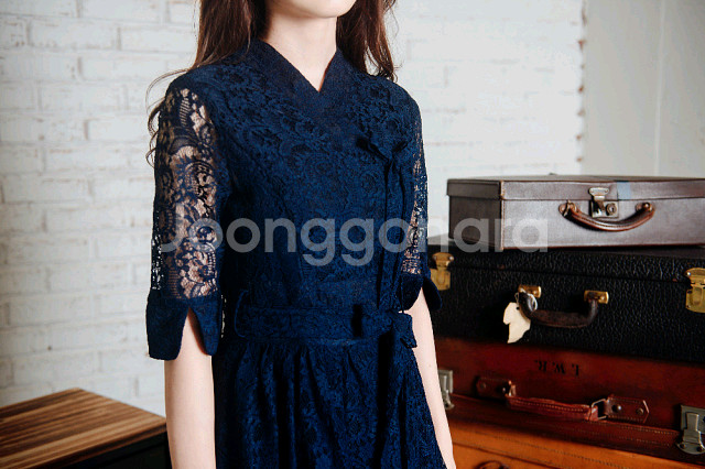 (택달린 새상품) 꼬레아노 레이스 철릭 원피스 + 덤--2