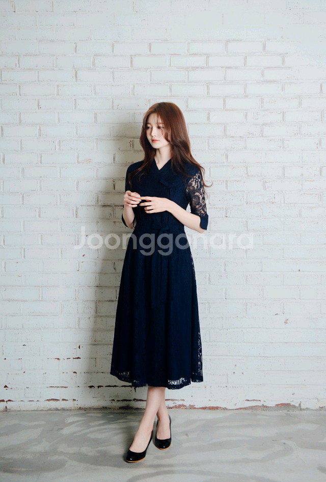 (택달린 새상품) 꼬레아노 레이스 철릭 원피스 + 덤--0