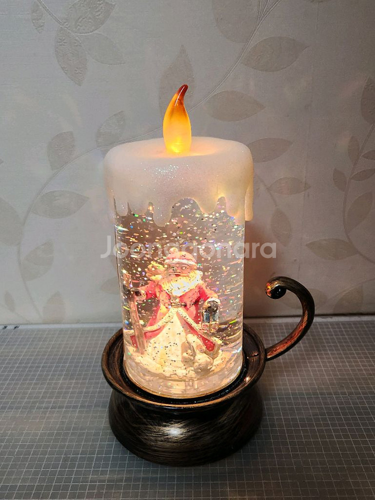 크리스마스 워터볼 촛대 인테리어 소품--2
