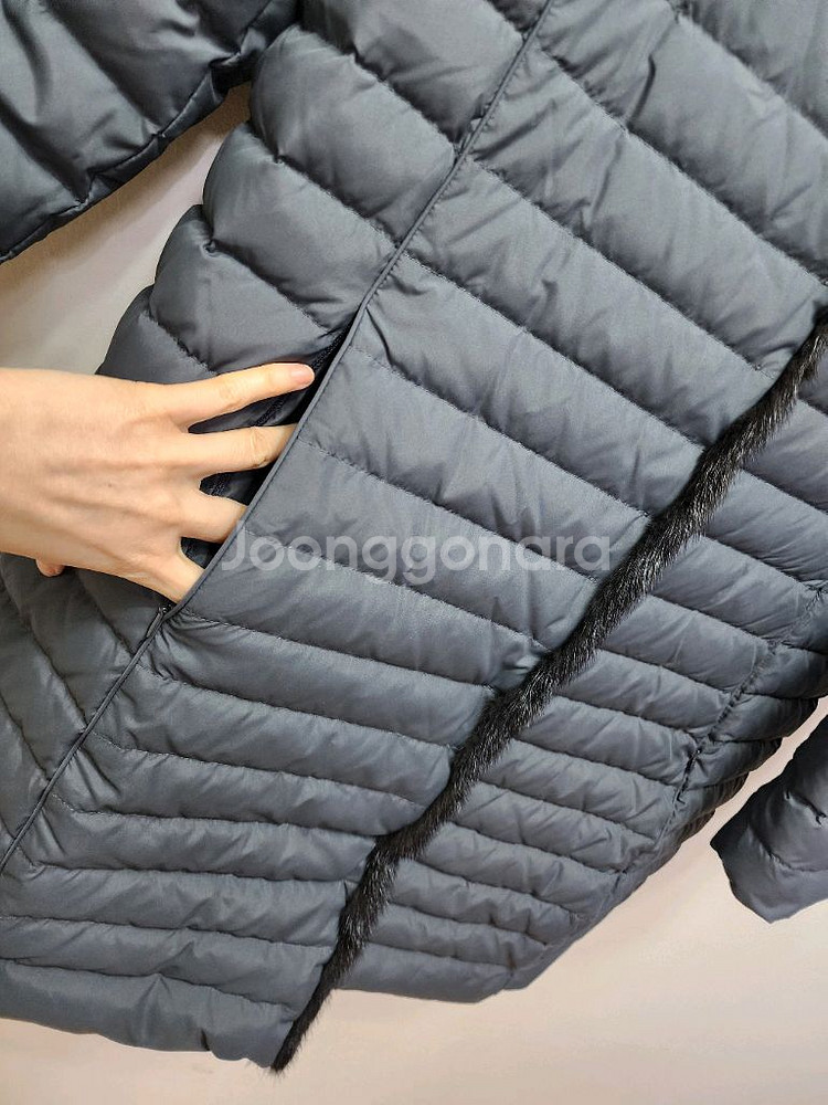 조순희컬렉션 밍크 안감전체 렉스 구스 패딩--4