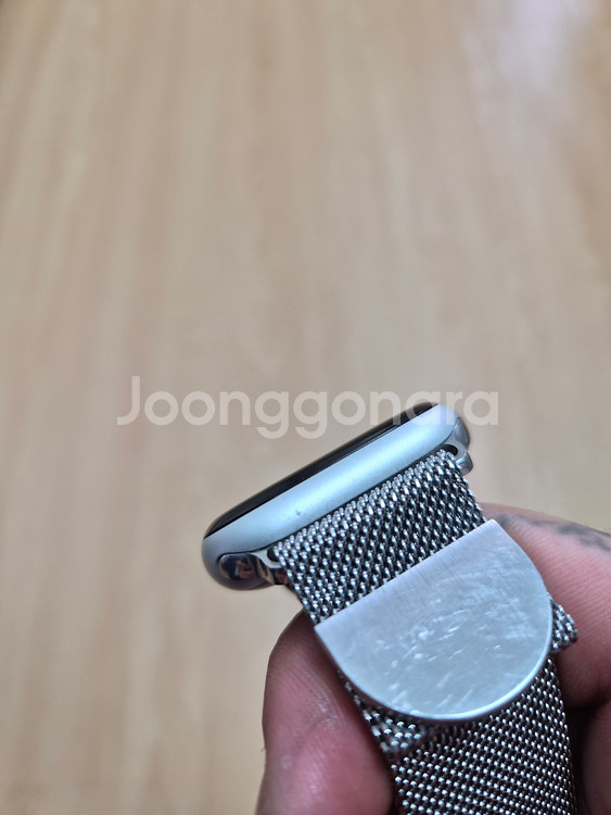 애플워치 SE2 44mm 실버 스테인리스 밴드 gps모델--1