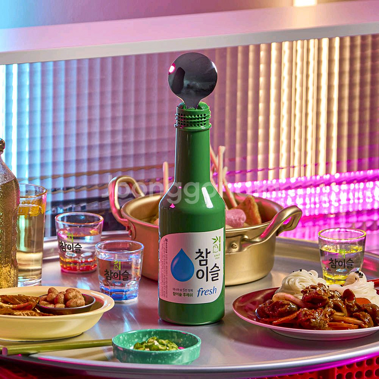 진로 참이슬 블루투스 마이크 숟가락 노래방 스피커 소주--1