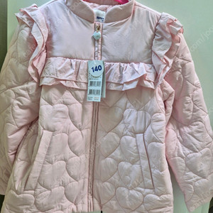 여아 하트패턴 패딩점퍼 140