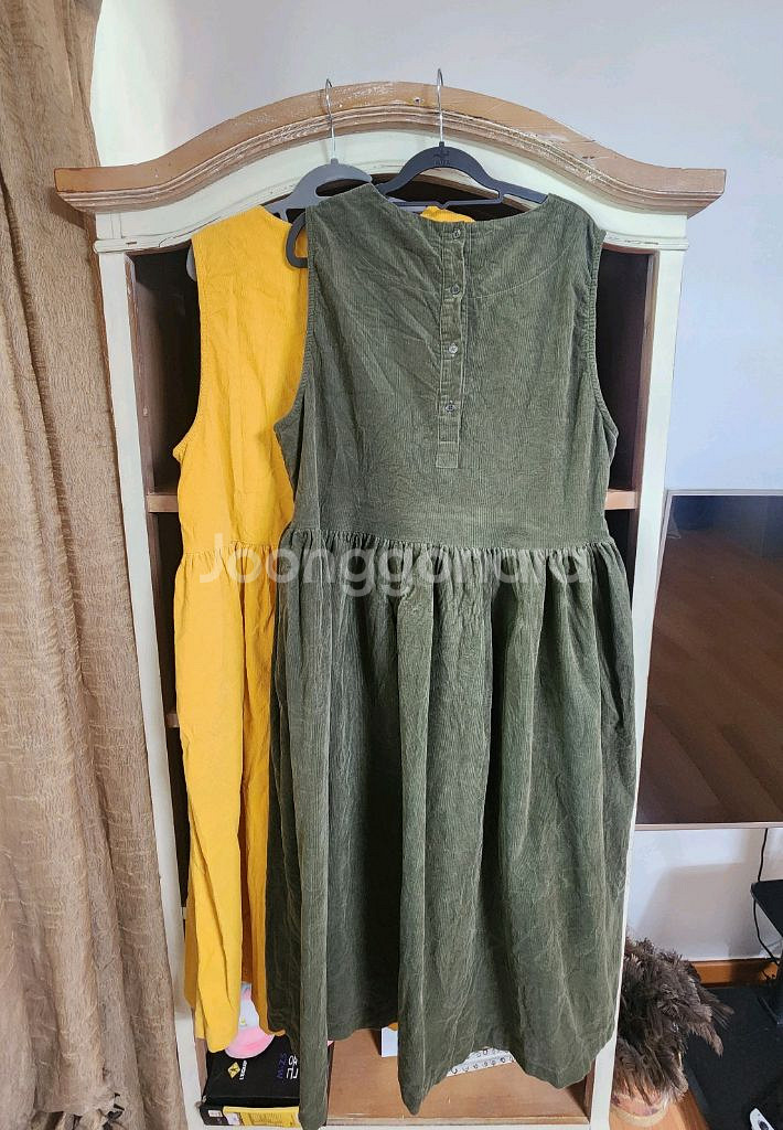 골덴나시원피스 내추럴올리브--4