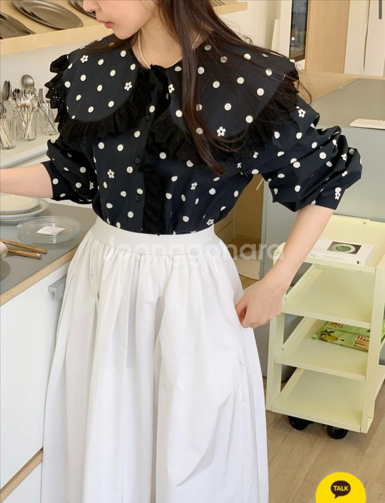 바이씨니 도트꽃카라--0