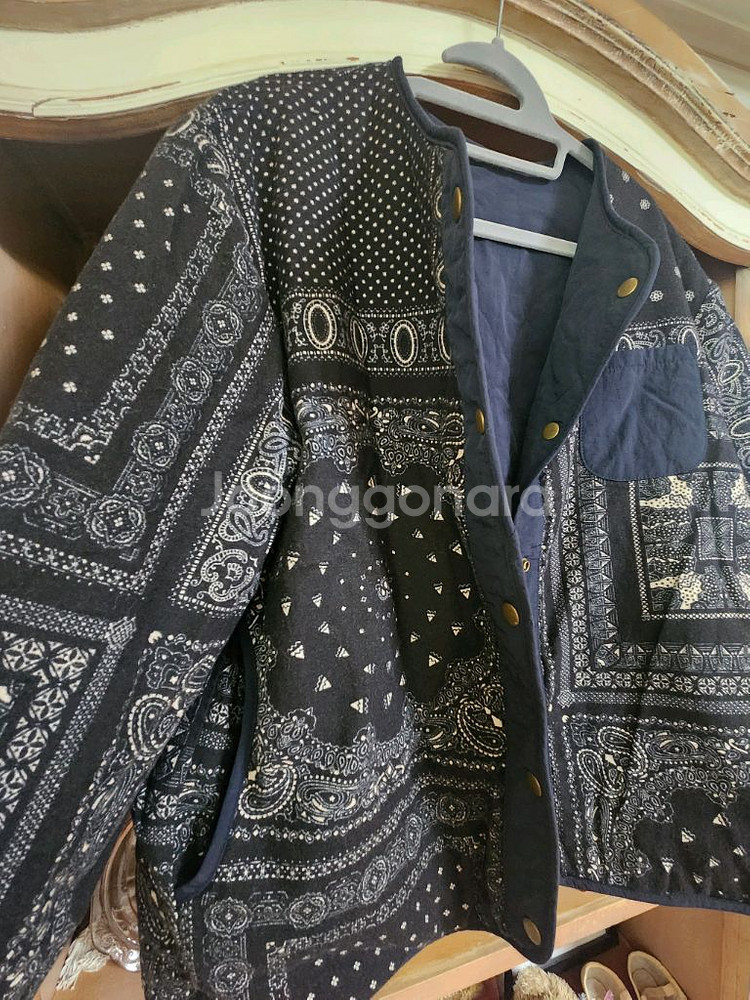 리버시블 누빔퀼팅자켓 내추럴올리브--3