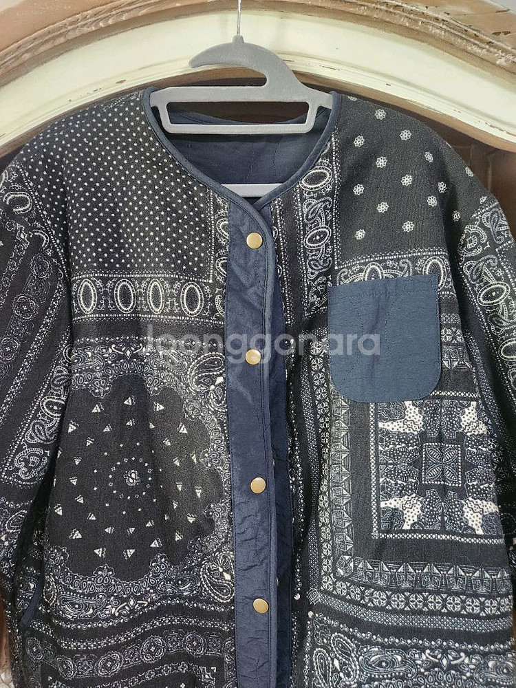 리버시블 누빔퀼팅자켓 내추럴올리브--2