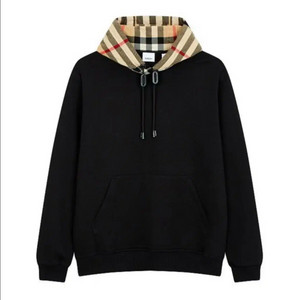 버버리 체크 후드티
