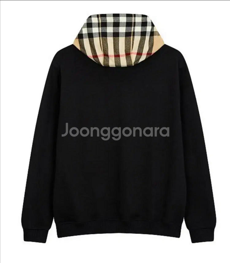 버버리 체크 후드티--2