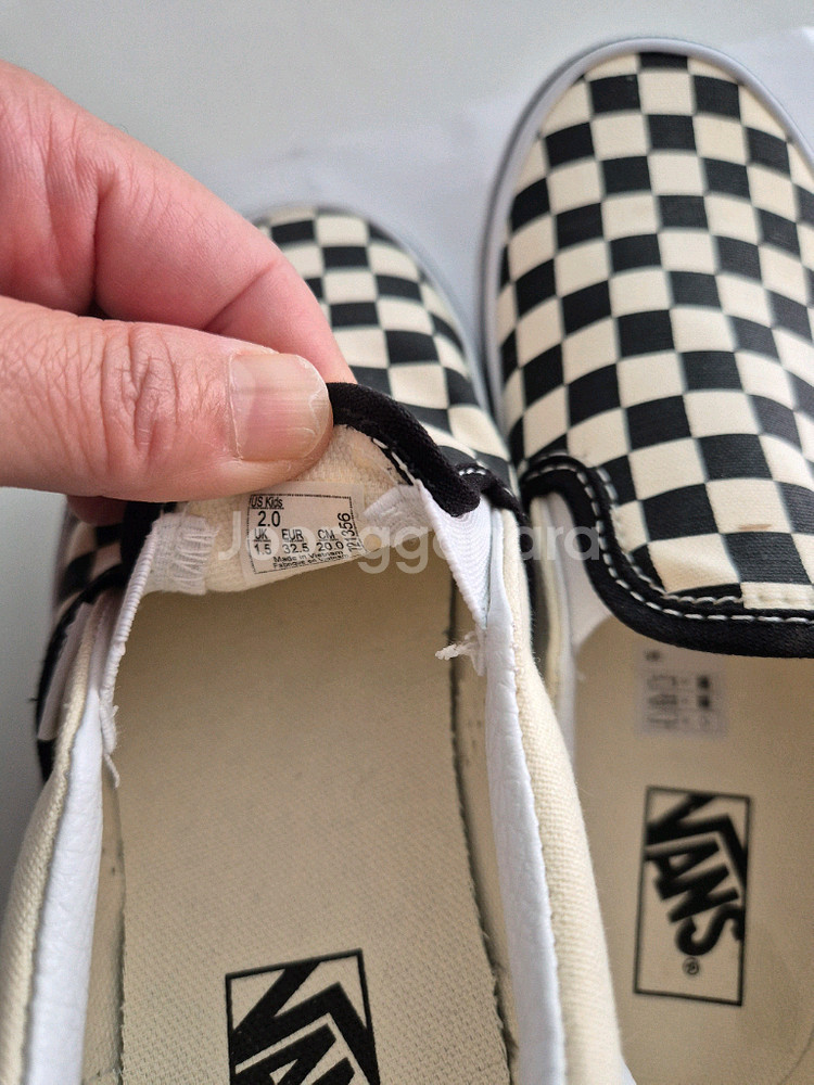 반스키즈 체커보드 블랙 슬립온(200사이즈)--3