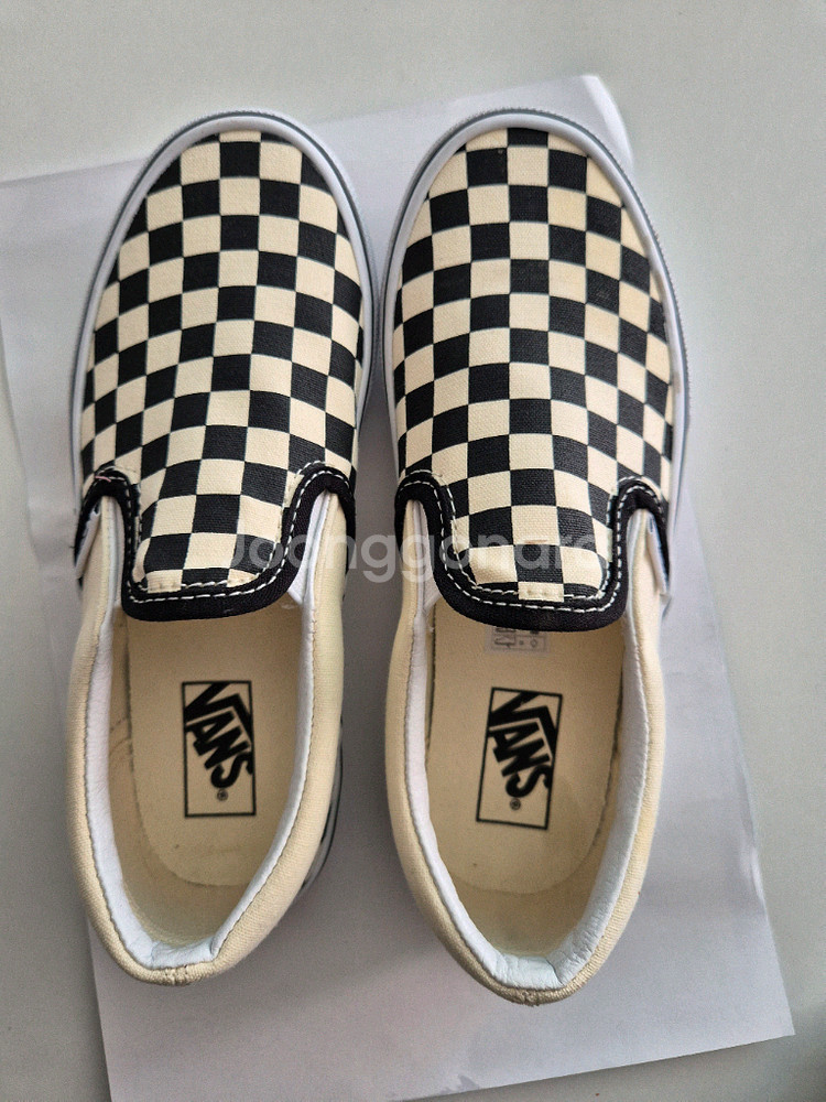 반스키즈 체커보드 블랙 슬립온(200사이즈)--0