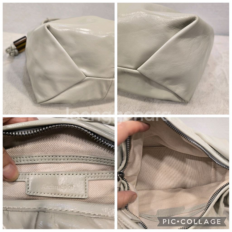 아카이브앱크 릿지 셔링 가죽 숄더백 슈가글로우--8