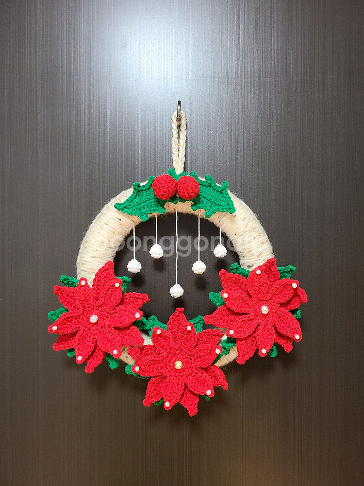 크리스마스 포인세티아 뜨개 가랜드--0