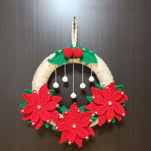 크리스마스 포인세티아 뜨개 가랜드