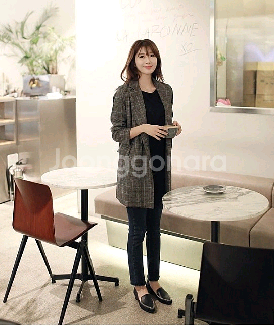 정품)클릭앤퍼니 박시 여성 춘추 롱자켓 55-66 새것수준--0