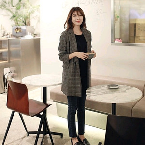 정품)클릭앤퍼니 박시 여성 춘추 롱자켓 55-66 새것수준