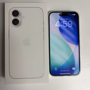 아이폰16 128 화이트 풀박스(베터리100%)