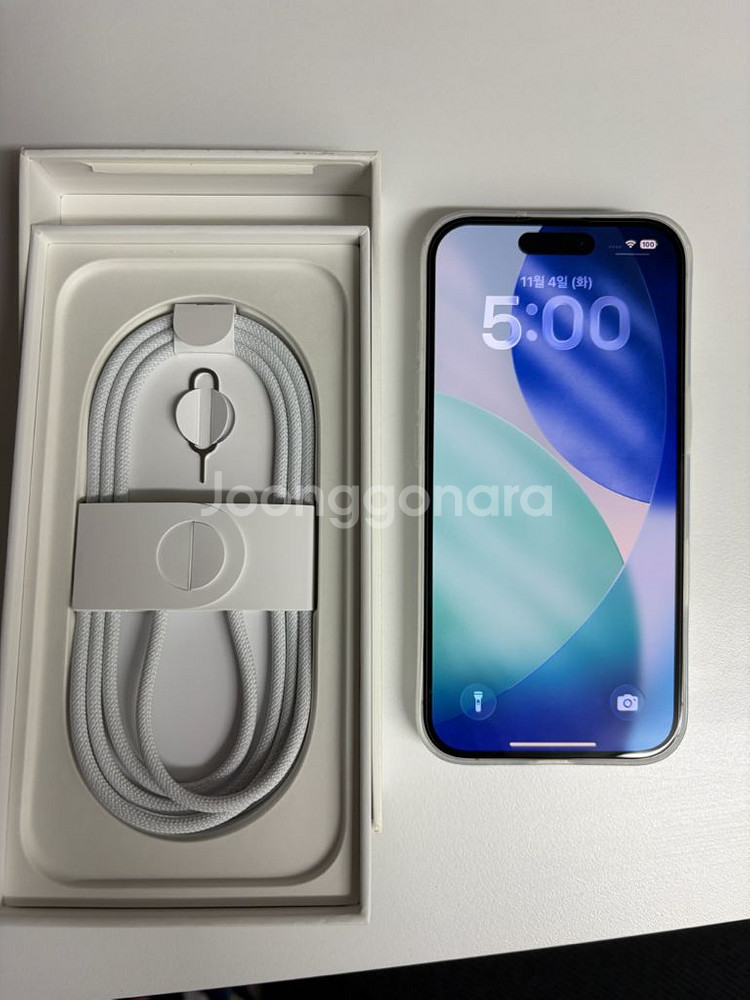 아이폰16 128 화이트 풀박스(베터리100%)--2