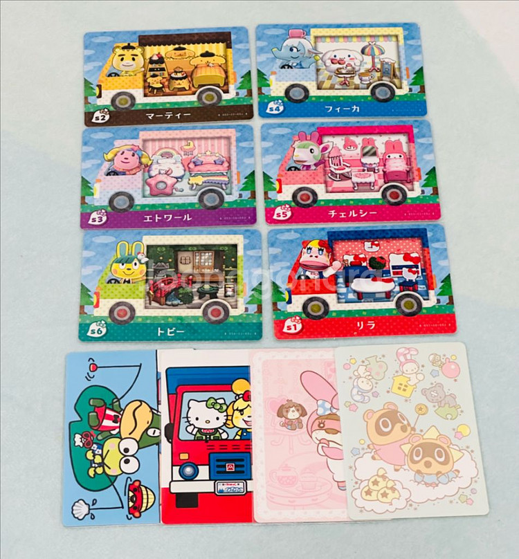 동물의숲 산리오 아미보 카드 6종 일괄+스티커증정 일본 오리지널 정품 아미보--0