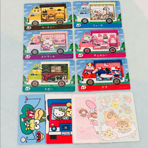 동물의숲 산리오 아미보 카드 6종 일괄+스티커증정 일본 오리지널 정품 아미보