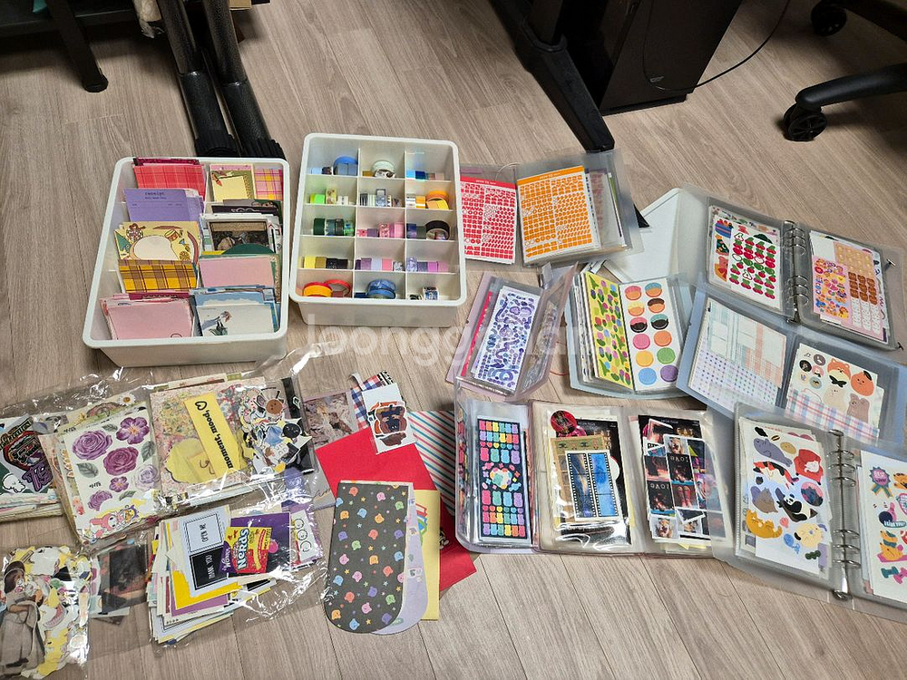 다꾸 스티커,떡메,마테, 정리함, 바인더까지 통째로 ! 일괄 팝니다--0