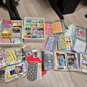 다꾸 스티커,떡메,마테, 정리함, 바인더까지 통째로 ! 일괄 팝니다