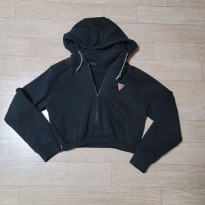 게스 시보리 크롭 후드 집업 김코디 커스텀 빈티지