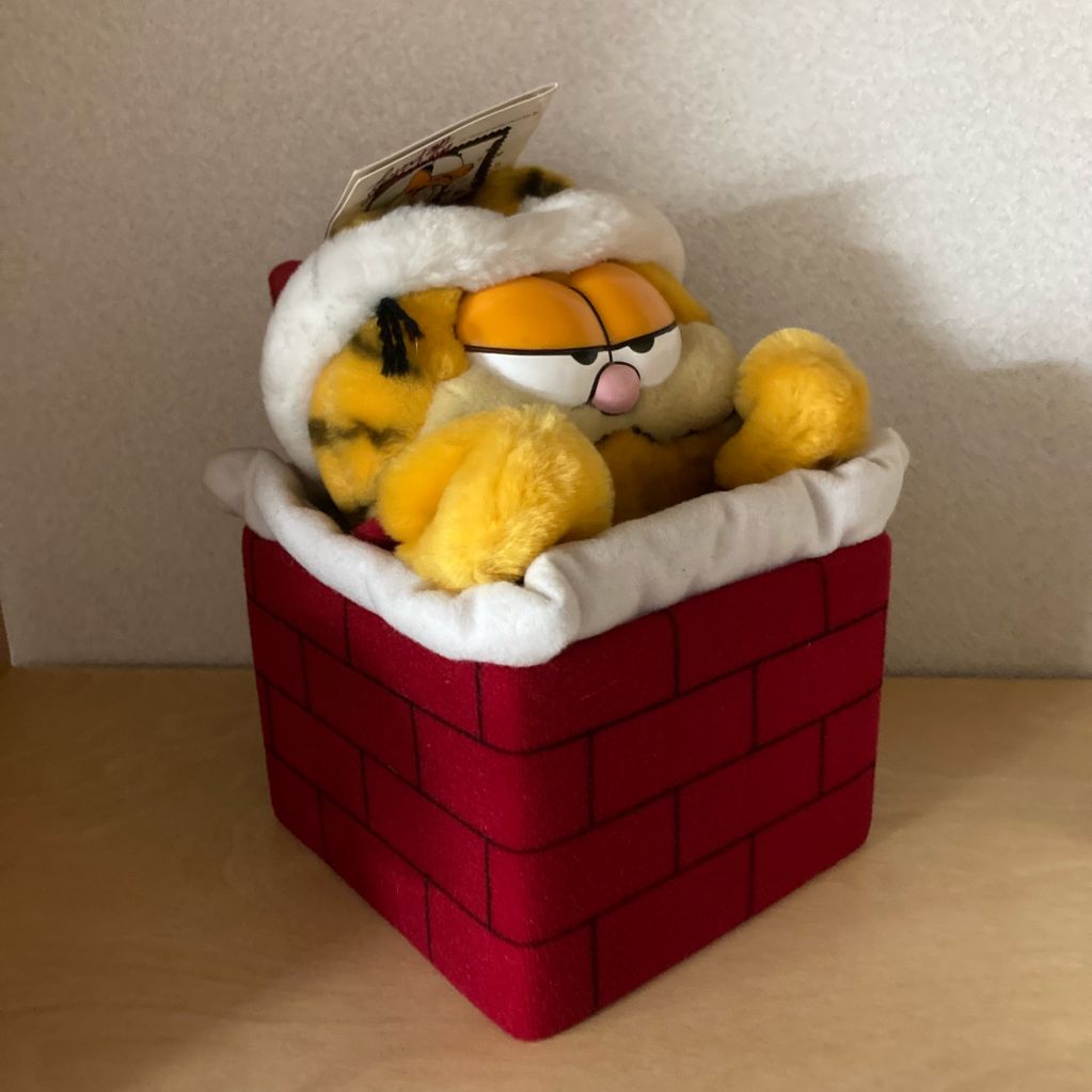 빈티지 가필드 크리스마스 인형 핸드 퍼펫