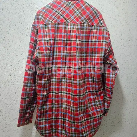 F) 제너럴아이디어 플란넬 체크 패딩 셔츠 자켓 레드 오버셔츠--1