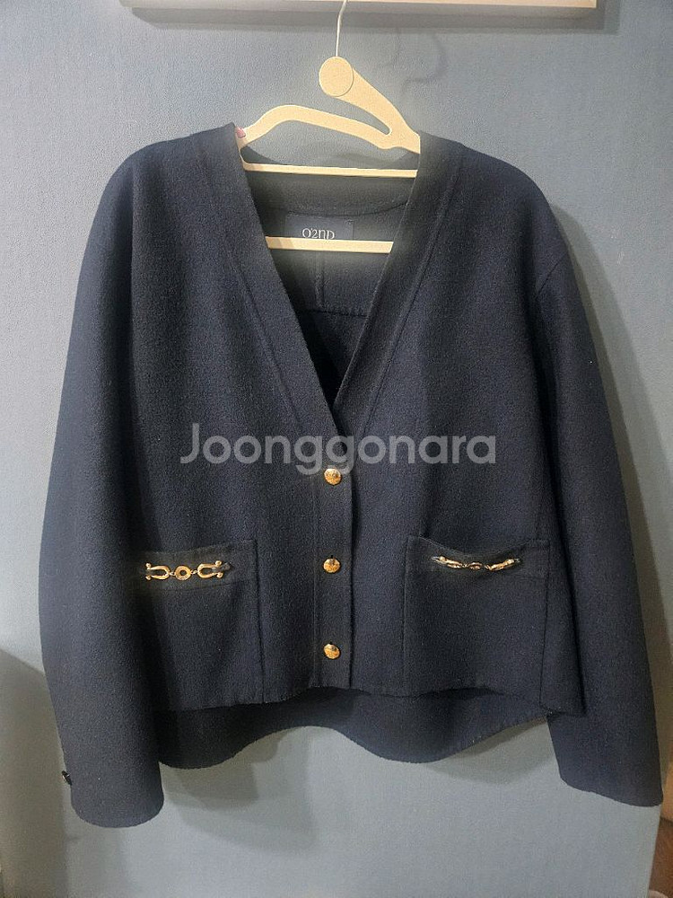 오즈세컨 골드 버튼 가디건--0