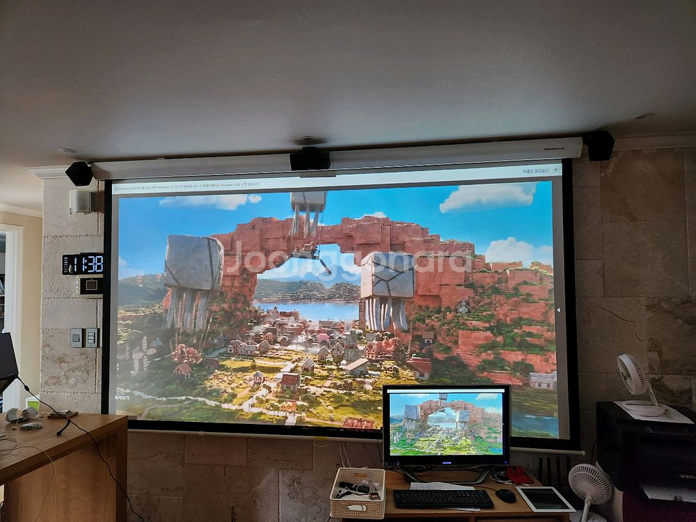 옵토마 HD50 빔프로젝터 150 인치 스크린 스피커등 풀세트--8