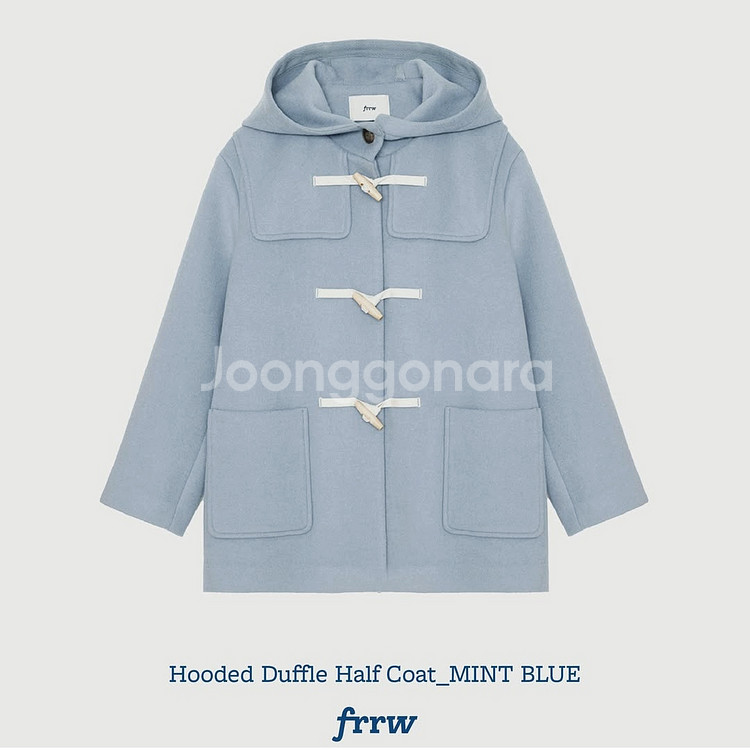 frrw 프론트로우 후드 더플 하프코트 프리사이즈 새상품--1