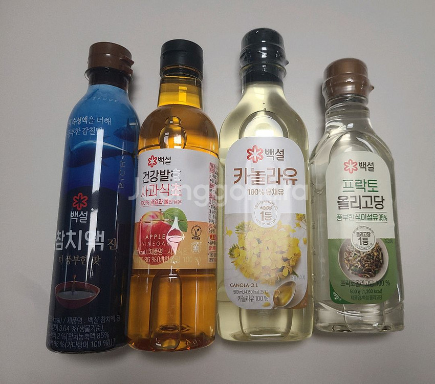 참치액,식초,카놀라유,올리고당--0