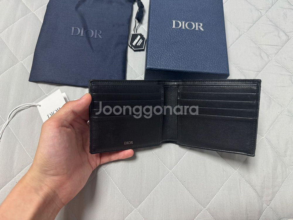 디올 오블리크 반지갑 블랙--2