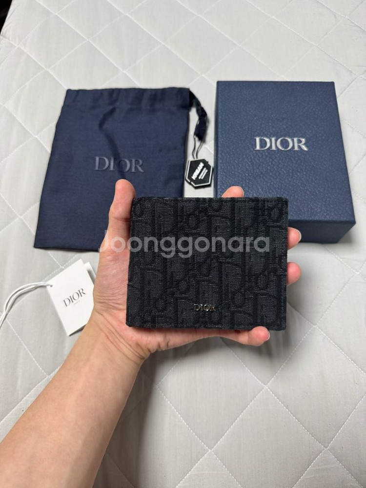 디올 오블리크 반지갑 블랙--0