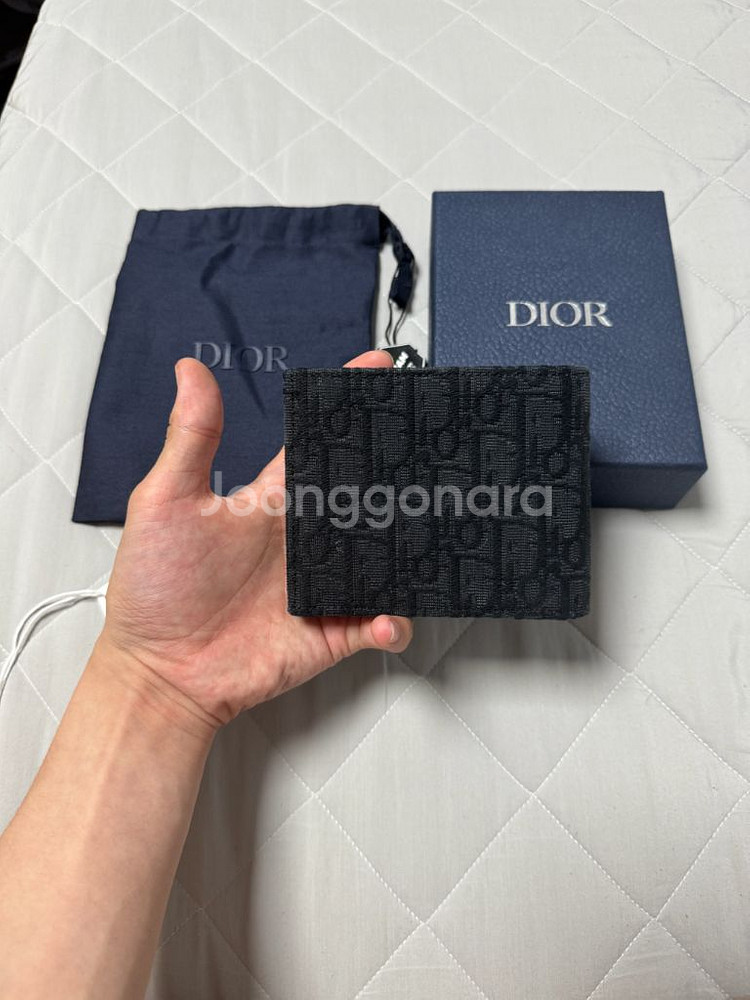 디올 오블리크 반지갑 블랙--1