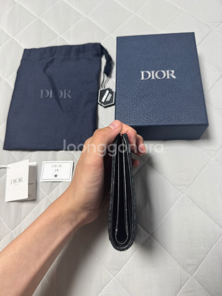 디올 오블리크 반지갑 블랙--3
