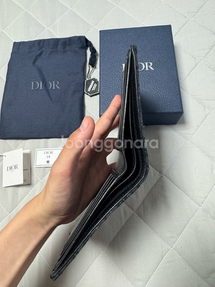 디올 오블리크 반지갑 블랙--5